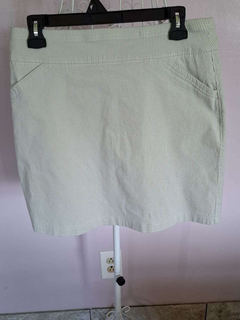 Mario Serrani Mint Pinstripe Mini Skirt